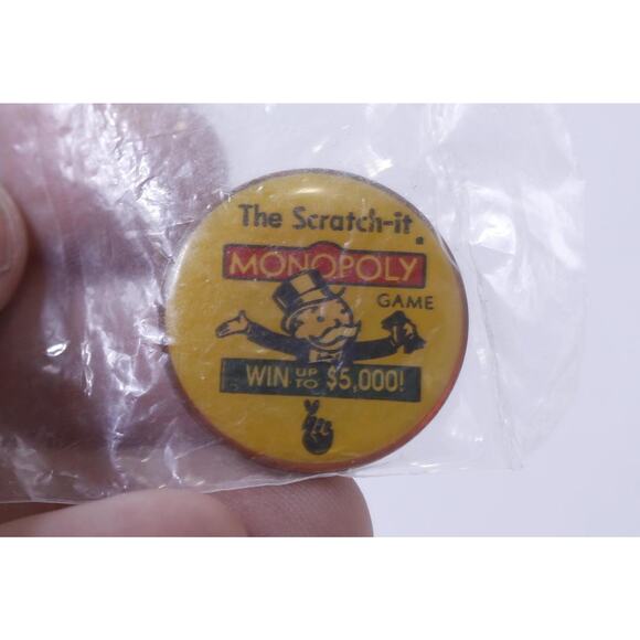 Oregon Lottery, State Lotto, Lapel Pin, The Scratch-it, Monopoly Game, Fashion, - Picture 1 of 2